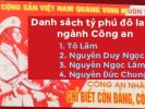 DANH SÁCH TỶ PHÚ ĐÔ LA MỸ NGÀNH CÔNG AN